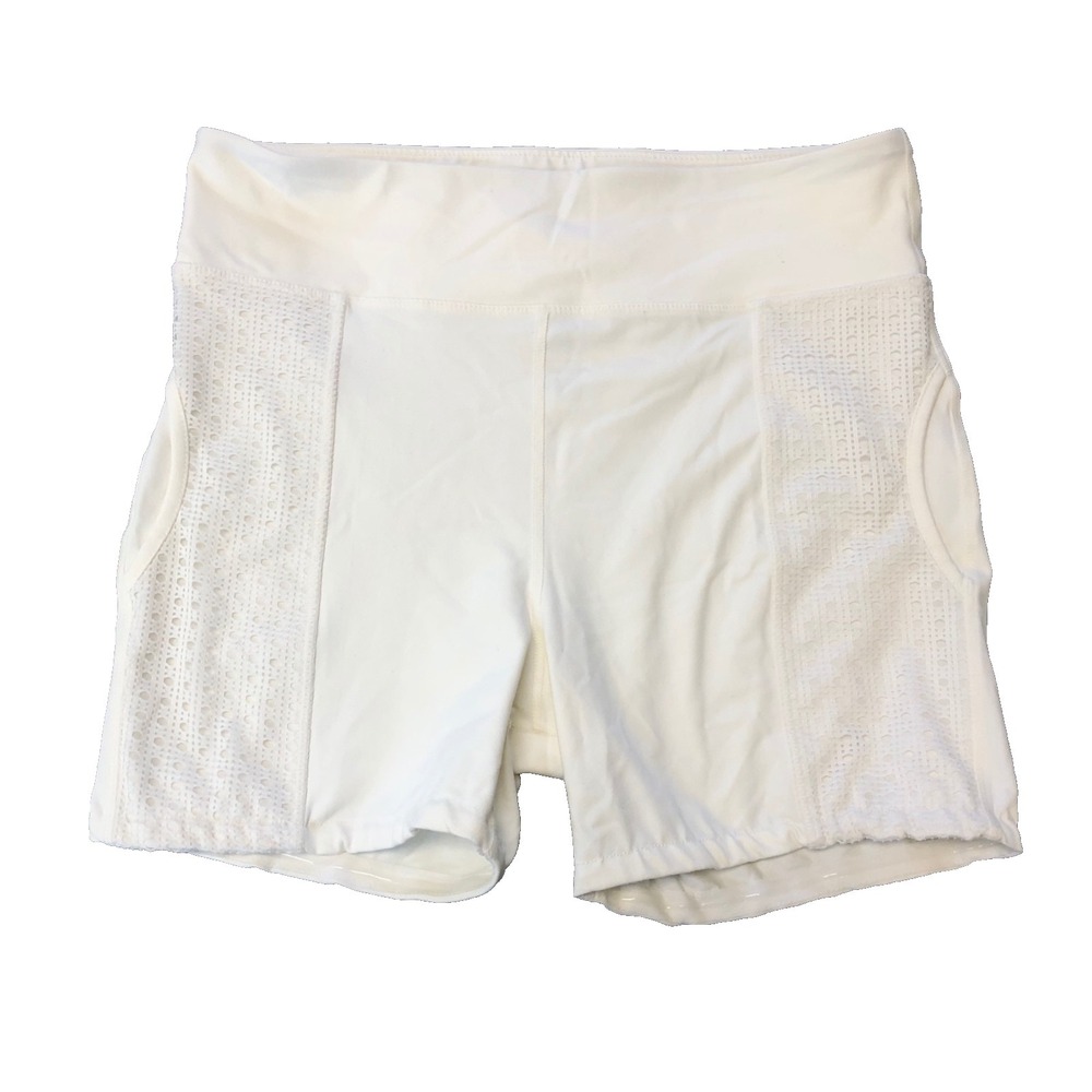 Tuckernuck Biker Shorts Womens Large White Knit Overlay Pockets Tenniscore Golf
